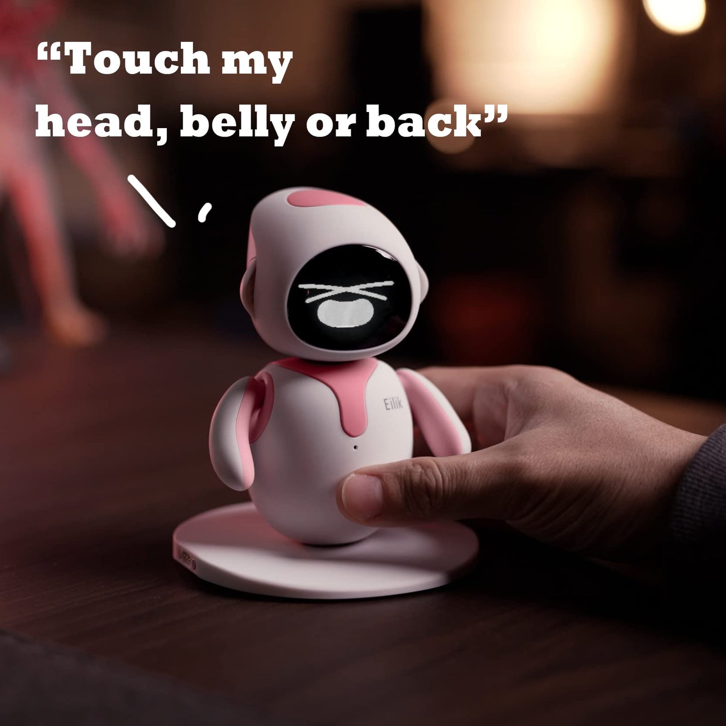 Eilik Rosa - Robot Mascota Juguete Inteligente Interactivo: Compañero para Casa y Trabajo, con Software de Última Generación - Juguete Sensorial y Robot Que Habla, Regalo para Niños y Adultos