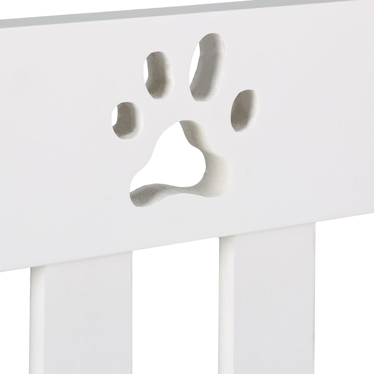 Relaxdays Barrera de Seguridad para Mascotas Plegable, Valla Protectora sin Taladro, 60 x 204 cm, MDF, Blanco, Bambú