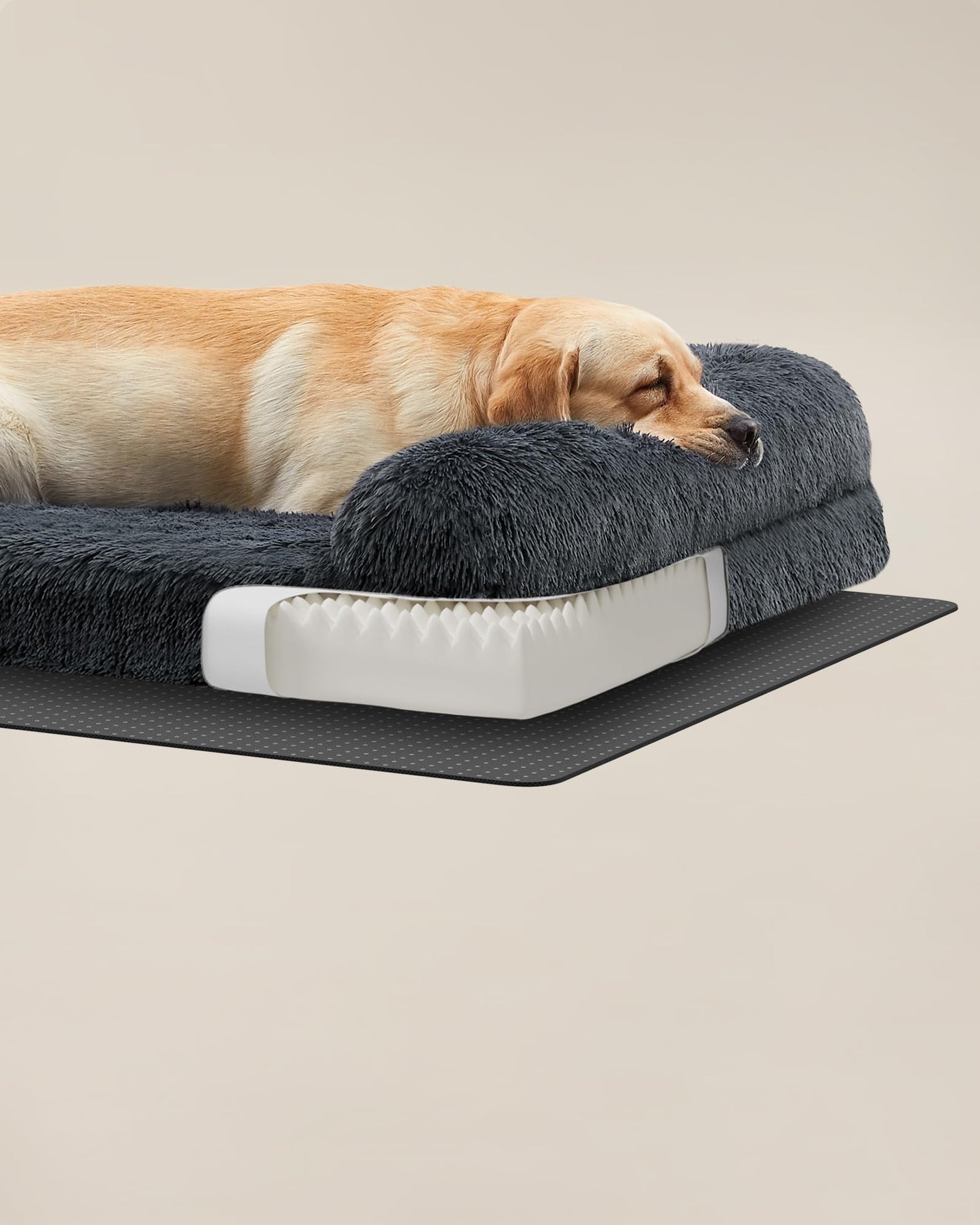 Feandrea FluffyHug Cama para Perros, XXL Sofá para Perros Grandes, Cama para Mascotas de Espuma con Funda Lavable Extraíble, 122 x 85 x 24 cm, Gris Oscuro PGW234G02