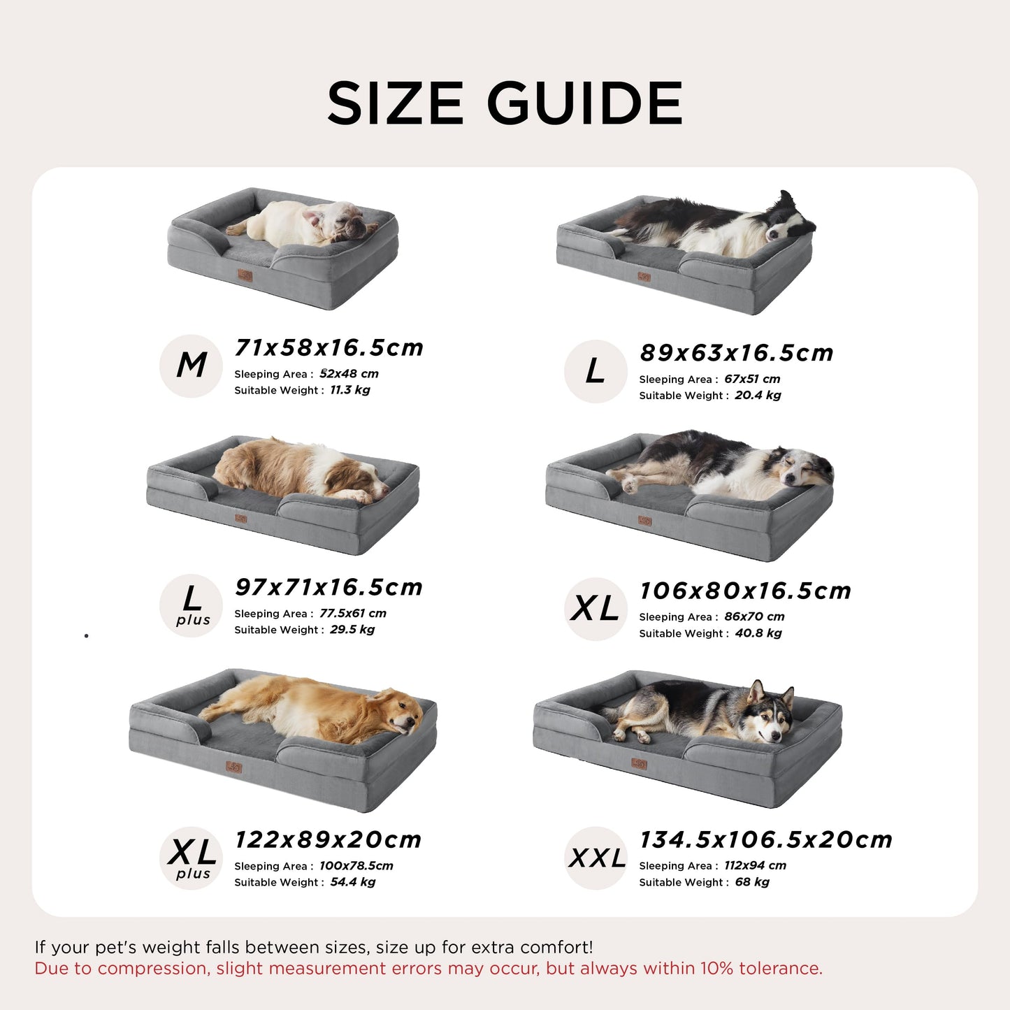 Bedsure Sofá Perro Ortopédica Extra Grande - Cama Perro Viscoelastica y Lavable, Colchon Perro con Funda Desenfundable y Forro Impermeable, Marrón Claro, XXL