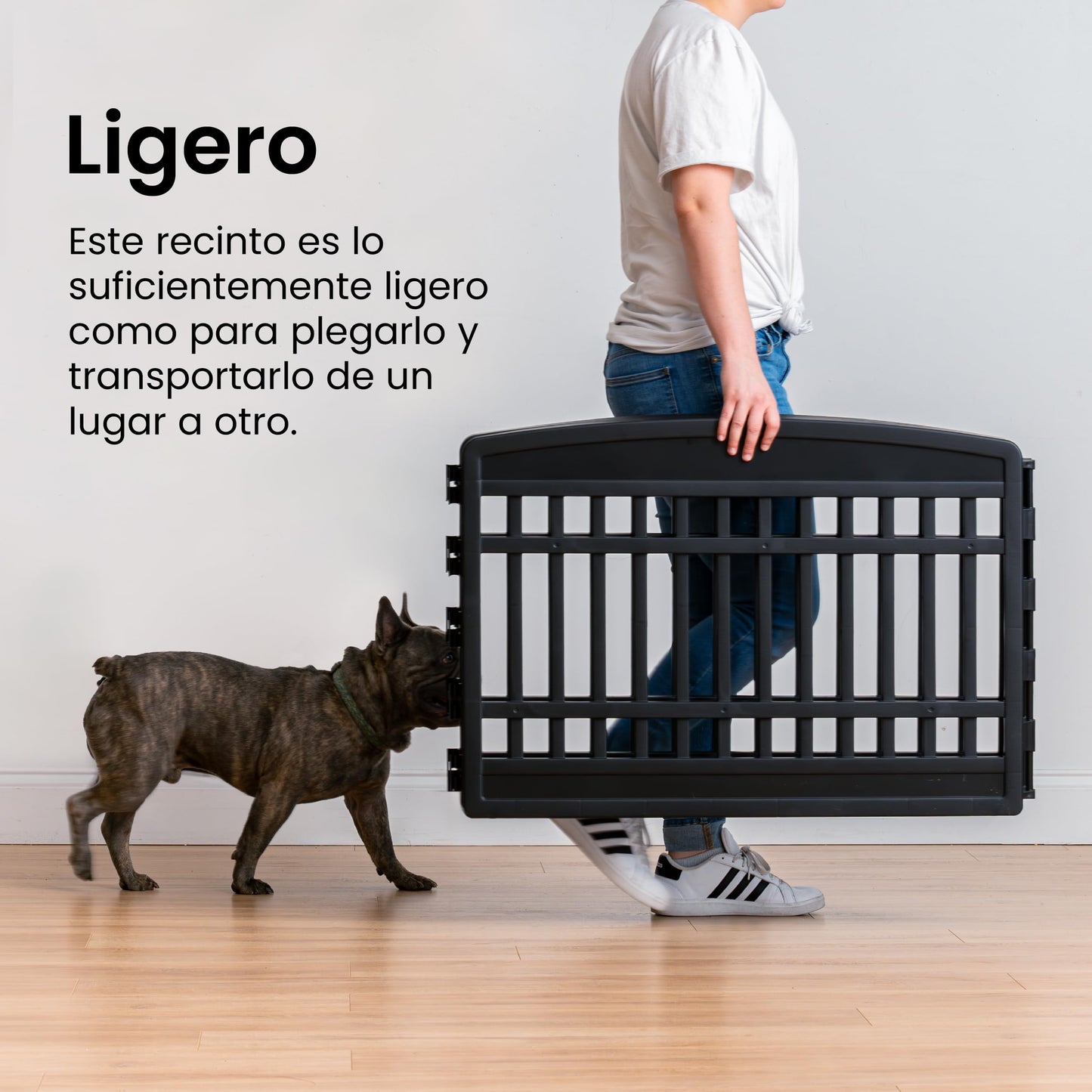 Iris Ohyama Parque para Perros con 8 Paneles, H90cm, Blanco, Puerta Cerradura, Jaula Gatos, Vallas, Corralito, para para Interiores, Exteriores, Conejo, Cercado, Corral Perro, Mascotas, CI-908