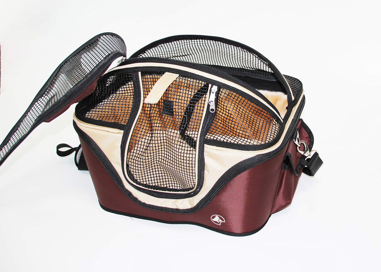 Croci Fast & Easy 2 In 1 - Transportín Para Gatos Y Perros Pequeños 49X40X35 Cm (Max 15 Kg) - Bolsa Transportín Para Perros, Gatos O Conejos Con Correa Para El Hombro, Mochila Para Mascotas (Talla M)
