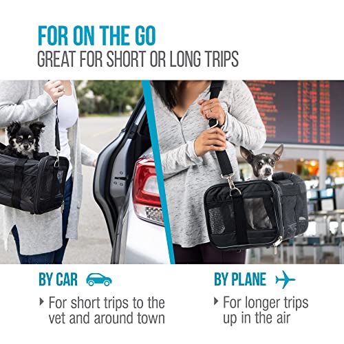 Sherpa Transportador de Mascotas Original de Lujo Aprobado por aerolíneas, Rejilla Negra, Grande
