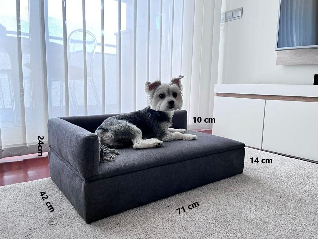 Skraut Home - Sofá Cama con Canapé Duque para Mascotas | Perros y Gatos | Tejido Especial para Pelo y Resistente | Respaldo Cómodo y Base Acolchada | 71 x 42 x 24 cm | Perros Pequeños o Medianos