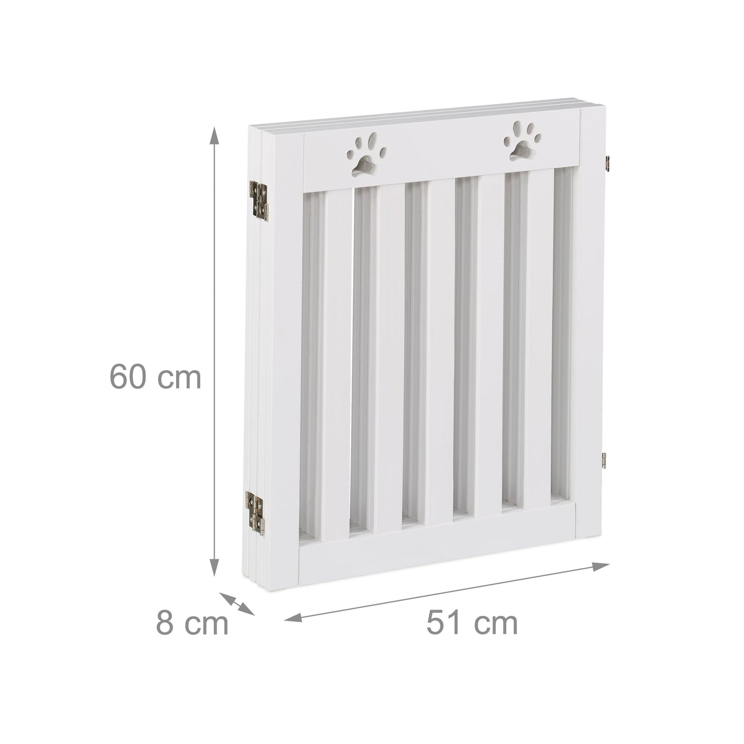 Relaxdays Barrera de Seguridad para Mascotas Plegable, Valla Protectora sin Taladro, 60 x 204 cm, MDF, Blanco, Bambú